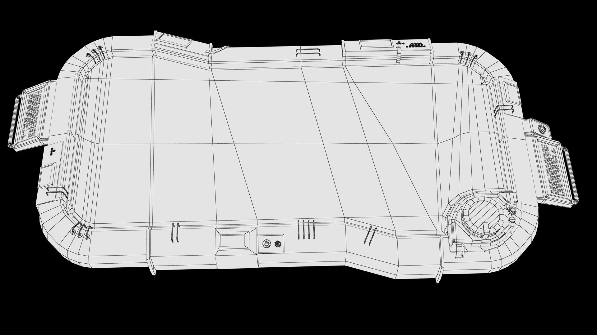 Futuristic Table Low-poly 3D model_24