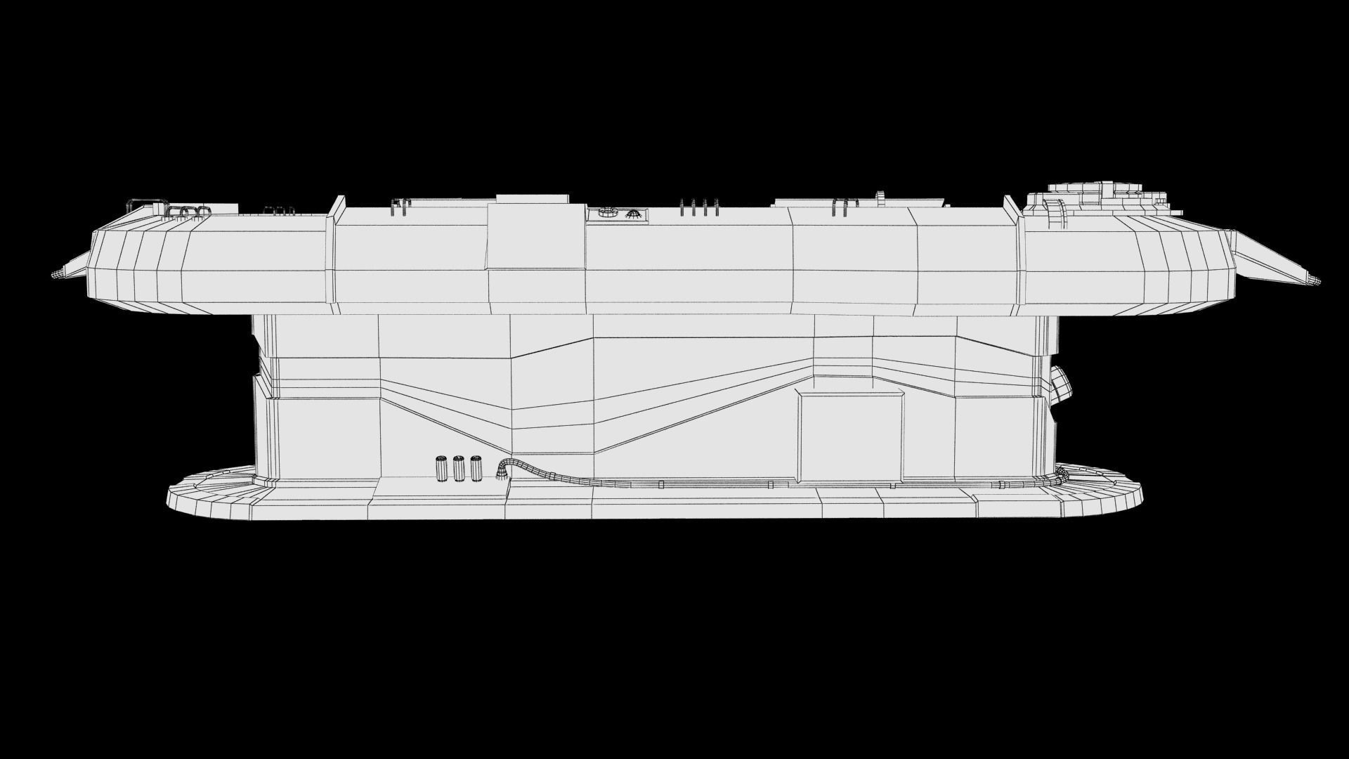 Futuristic Table Low-poly 3D model_20