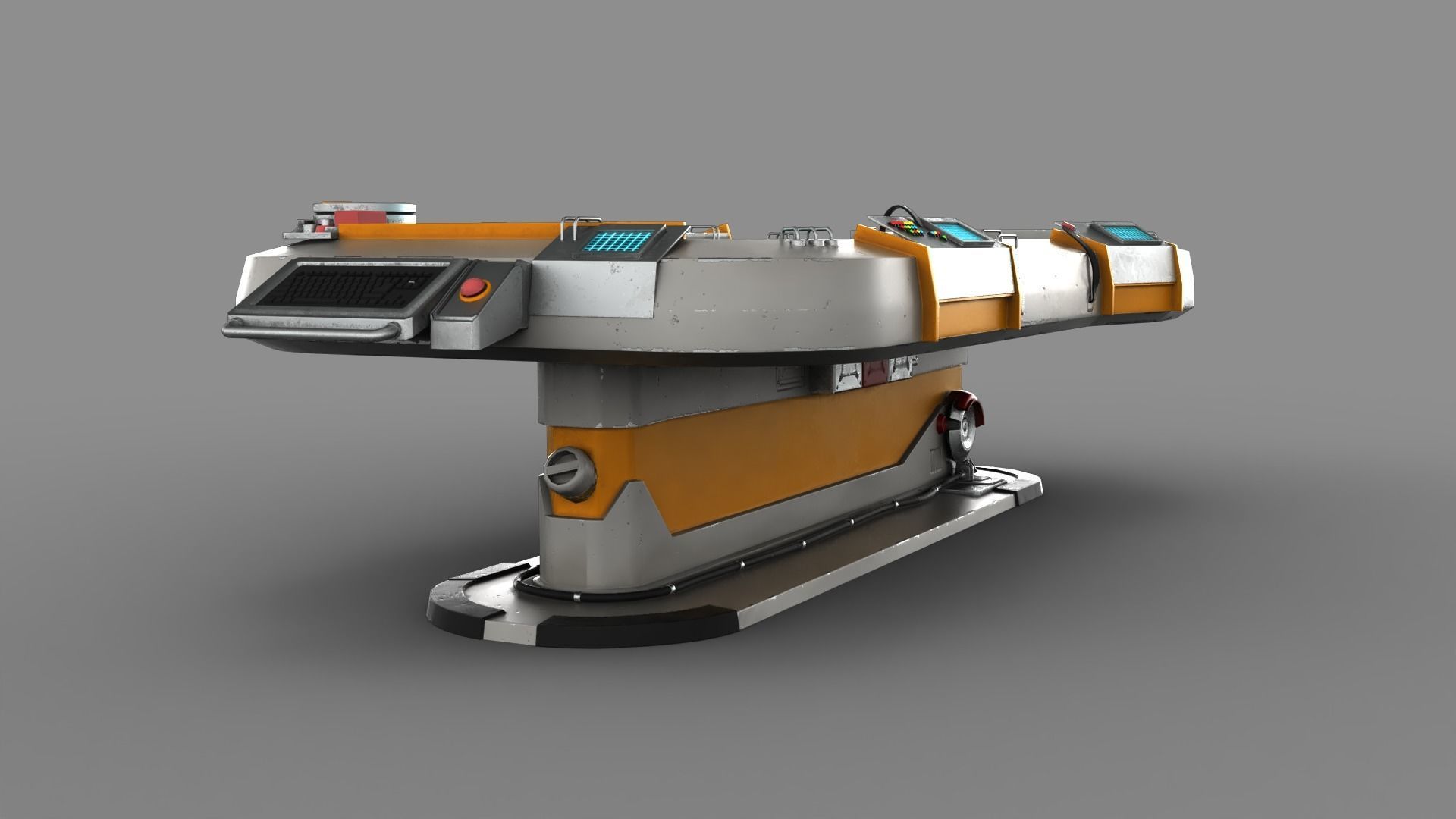 Futuristic Table Low-poly 3D model_8