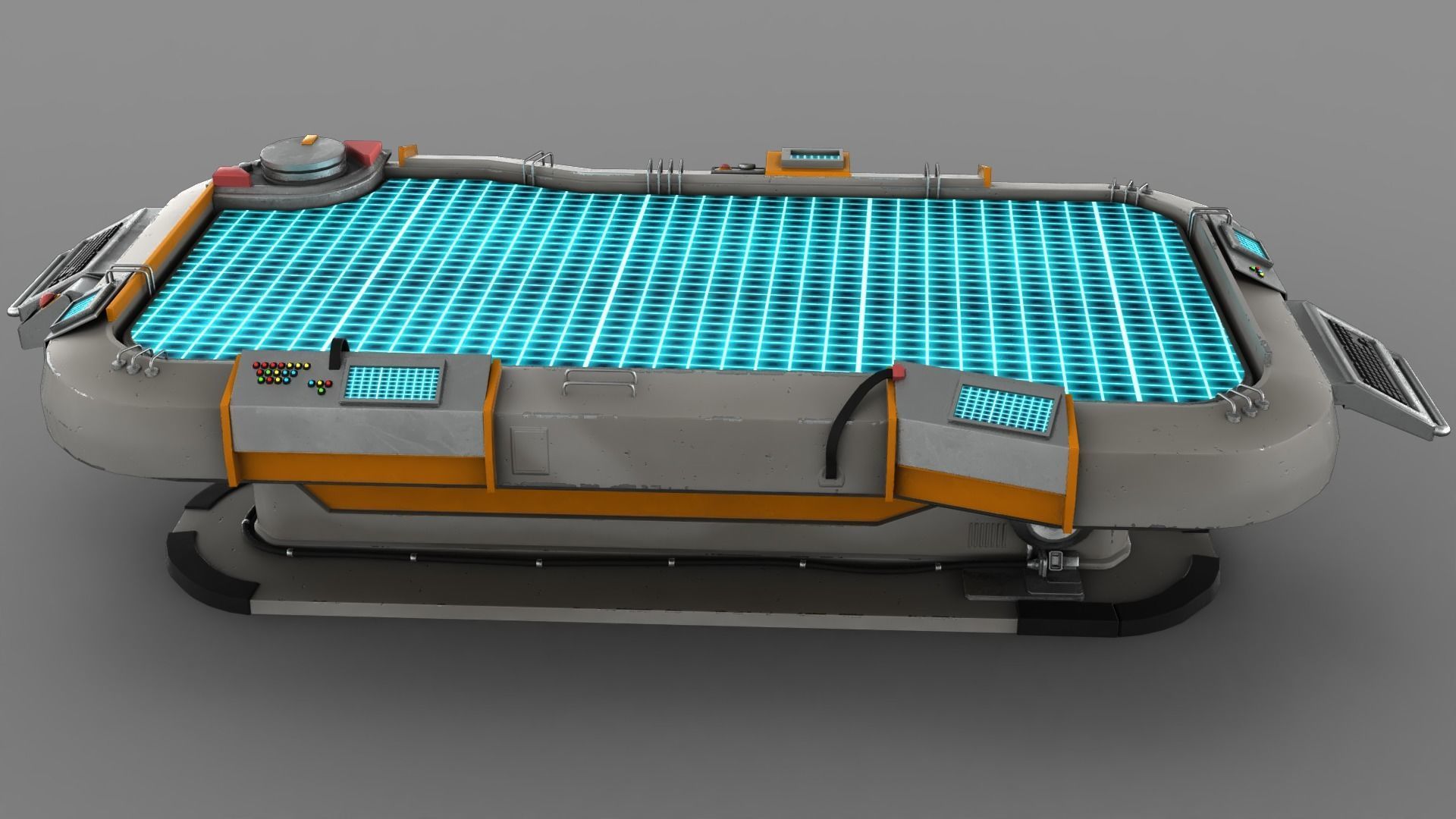 Futuristic Table Low-poly 3D model_2