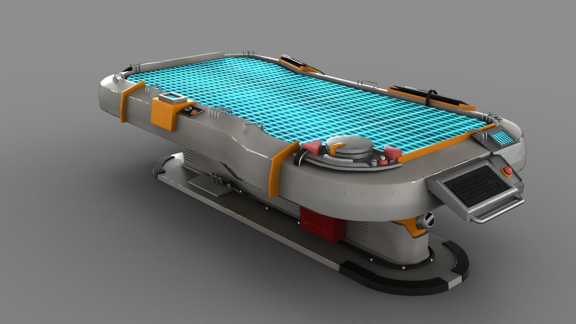 Futuristic Table Low-poly 3D model_6