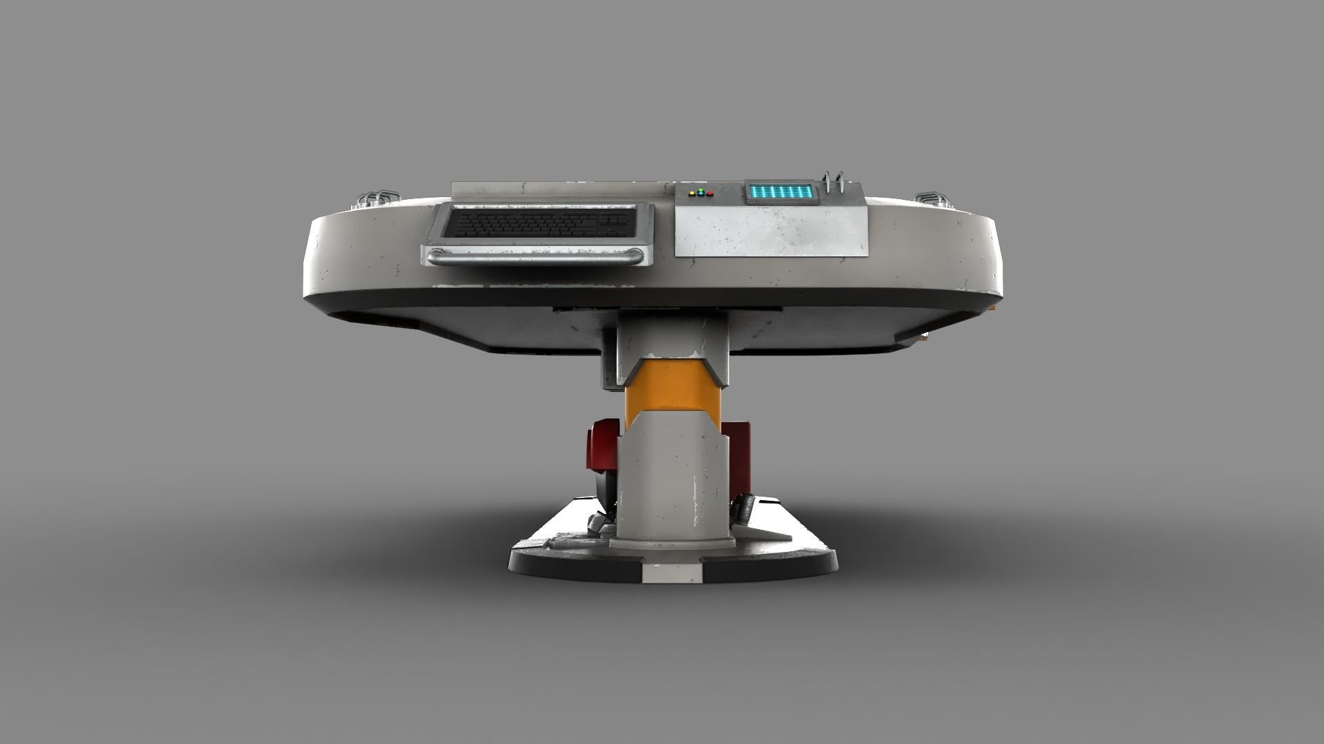 Futuristic Table Low-poly 3D model_12