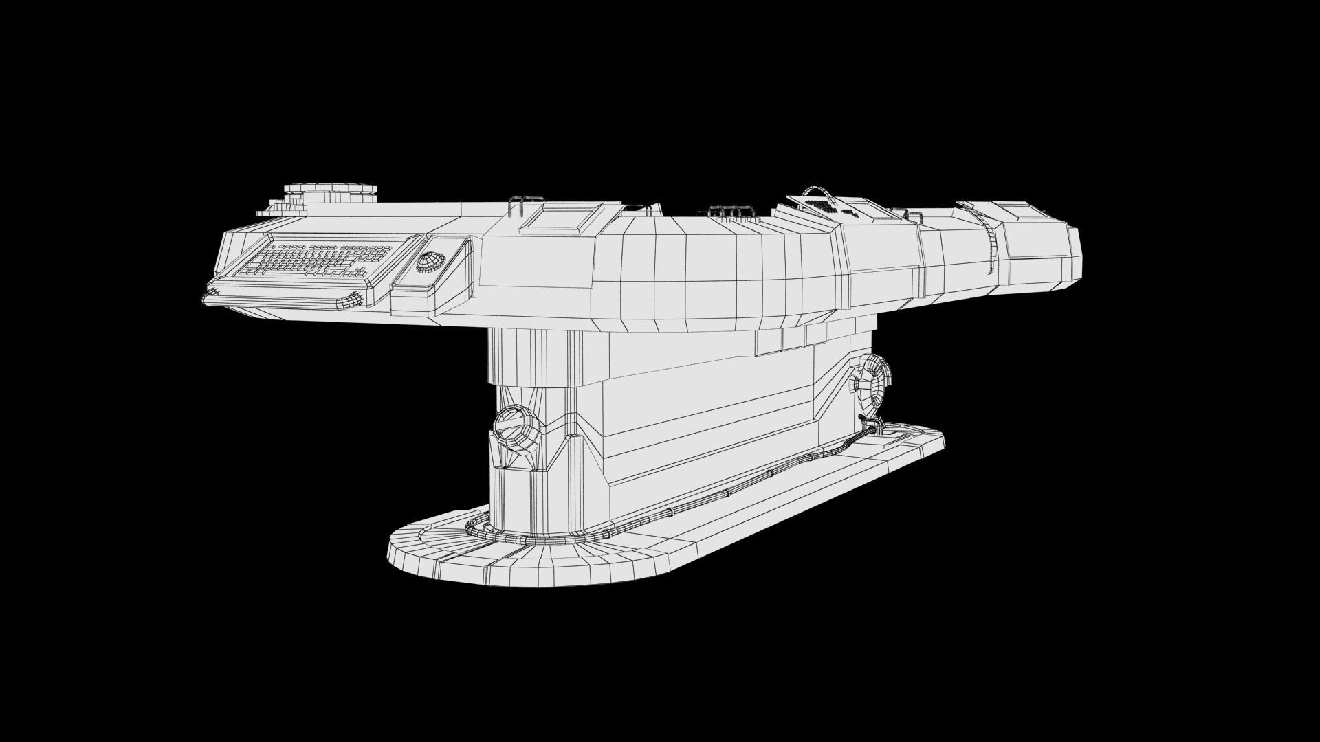 Futuristic Table Low-poly 3D model_21