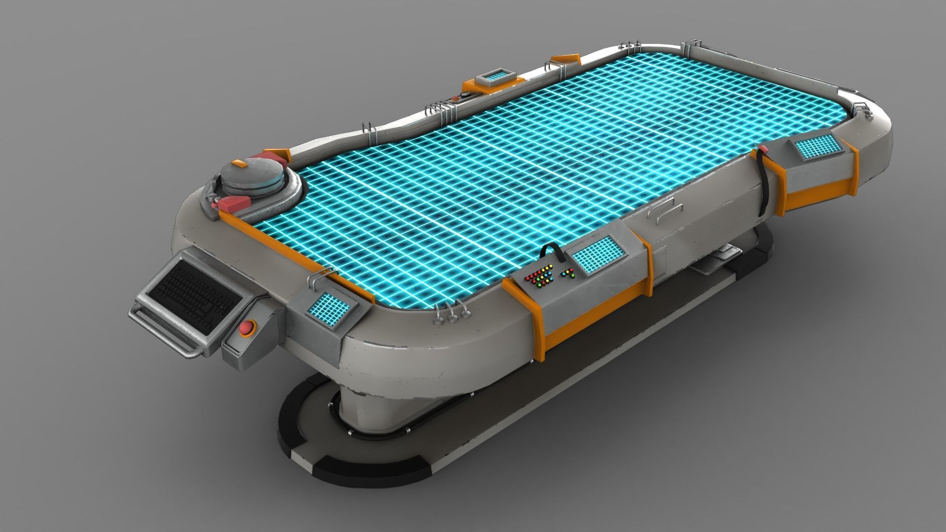 Futuristic Table Low-poly 3D model_1