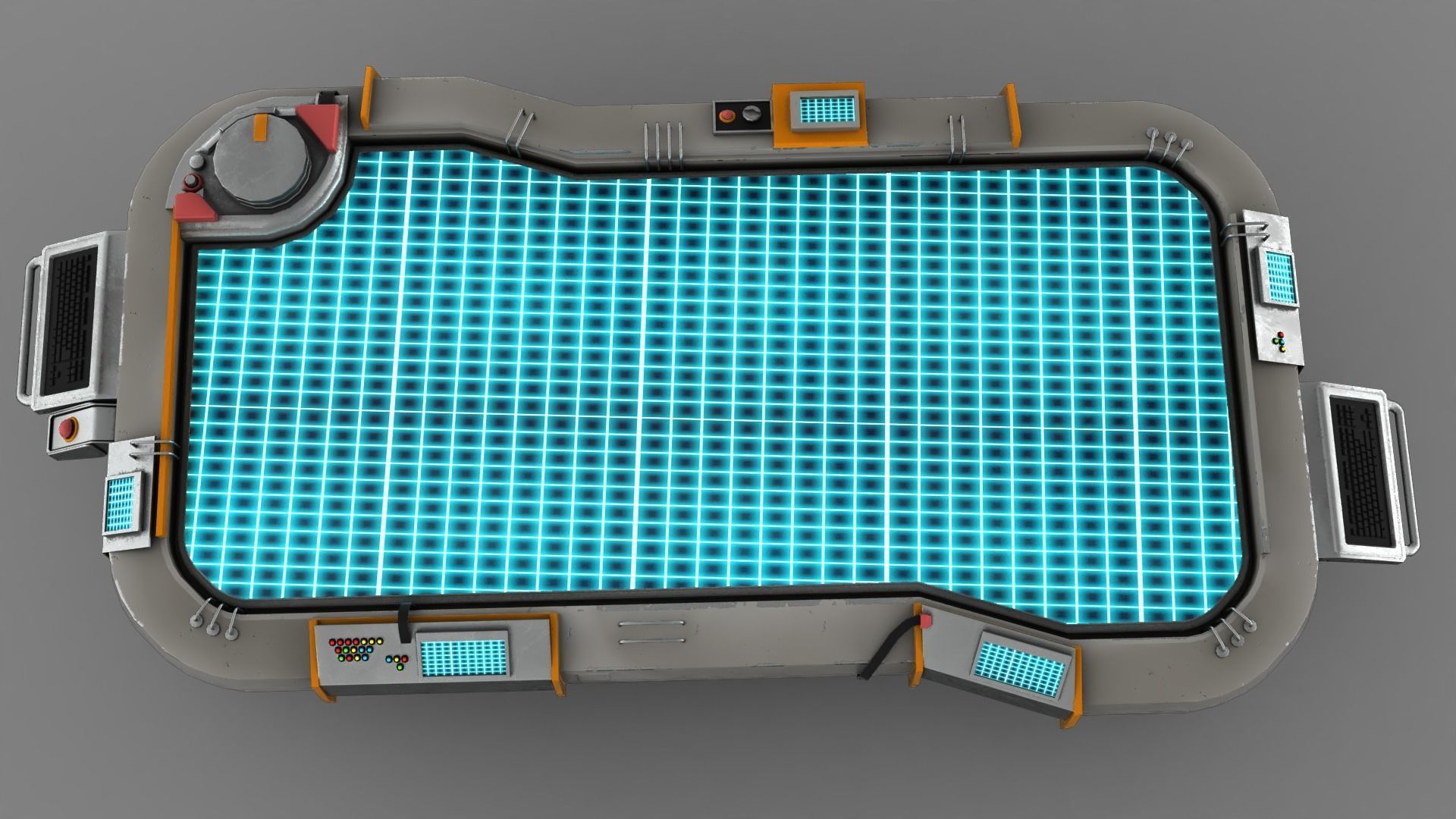 Futuristic Table Low-poly 3D model_10