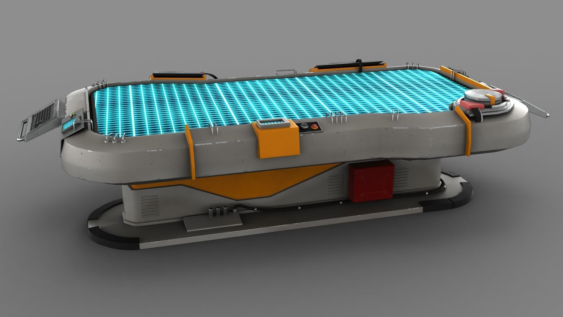 Futuristic Table Low-poly 3D model_5