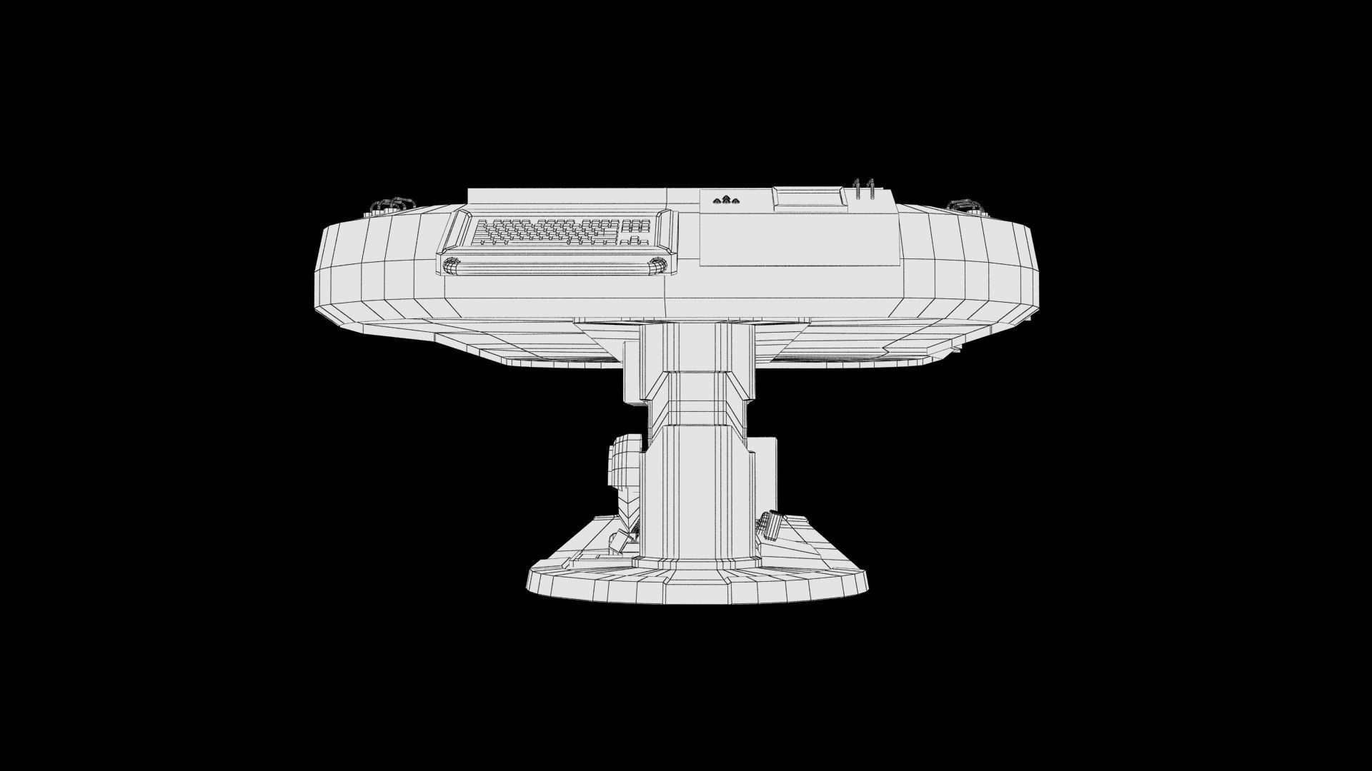 Futuristic Table Low-poly 3D model_25