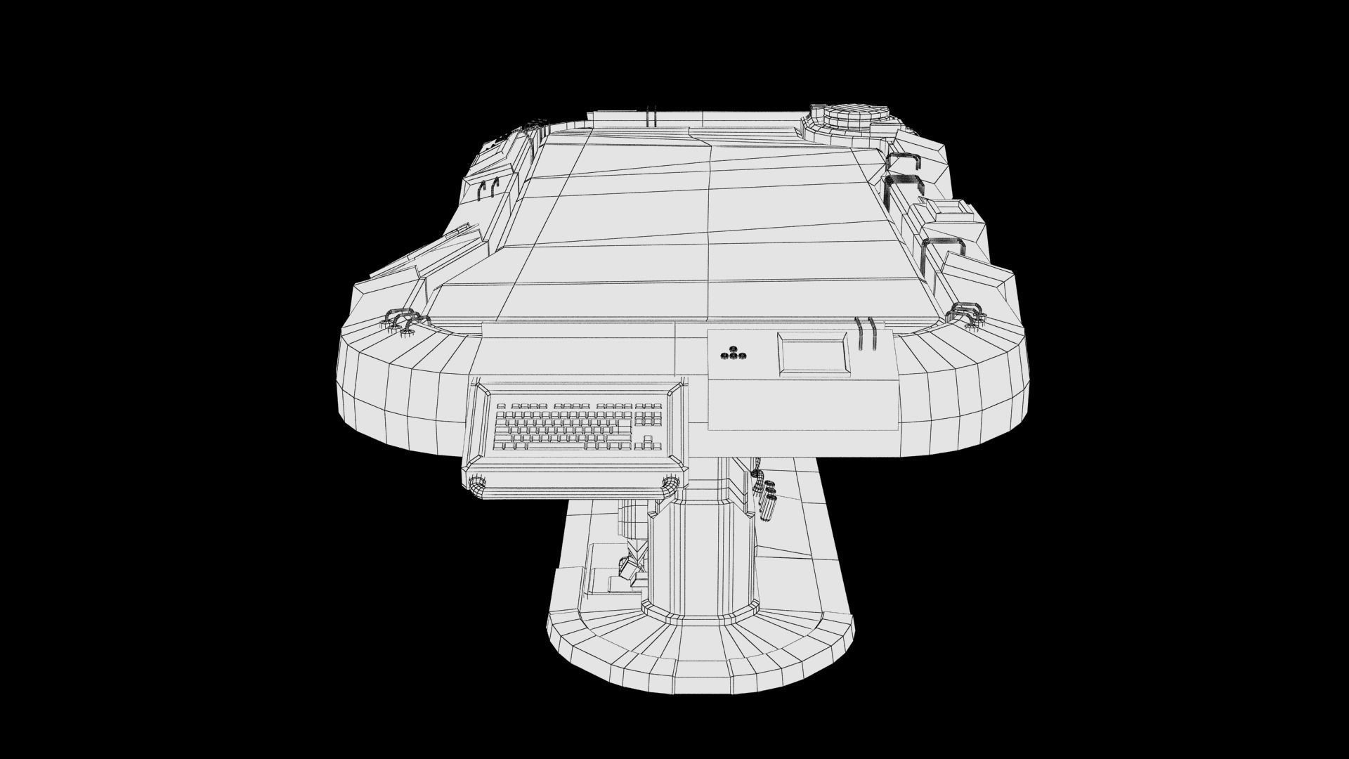 Futuristic Table Low-poly 3D model_17