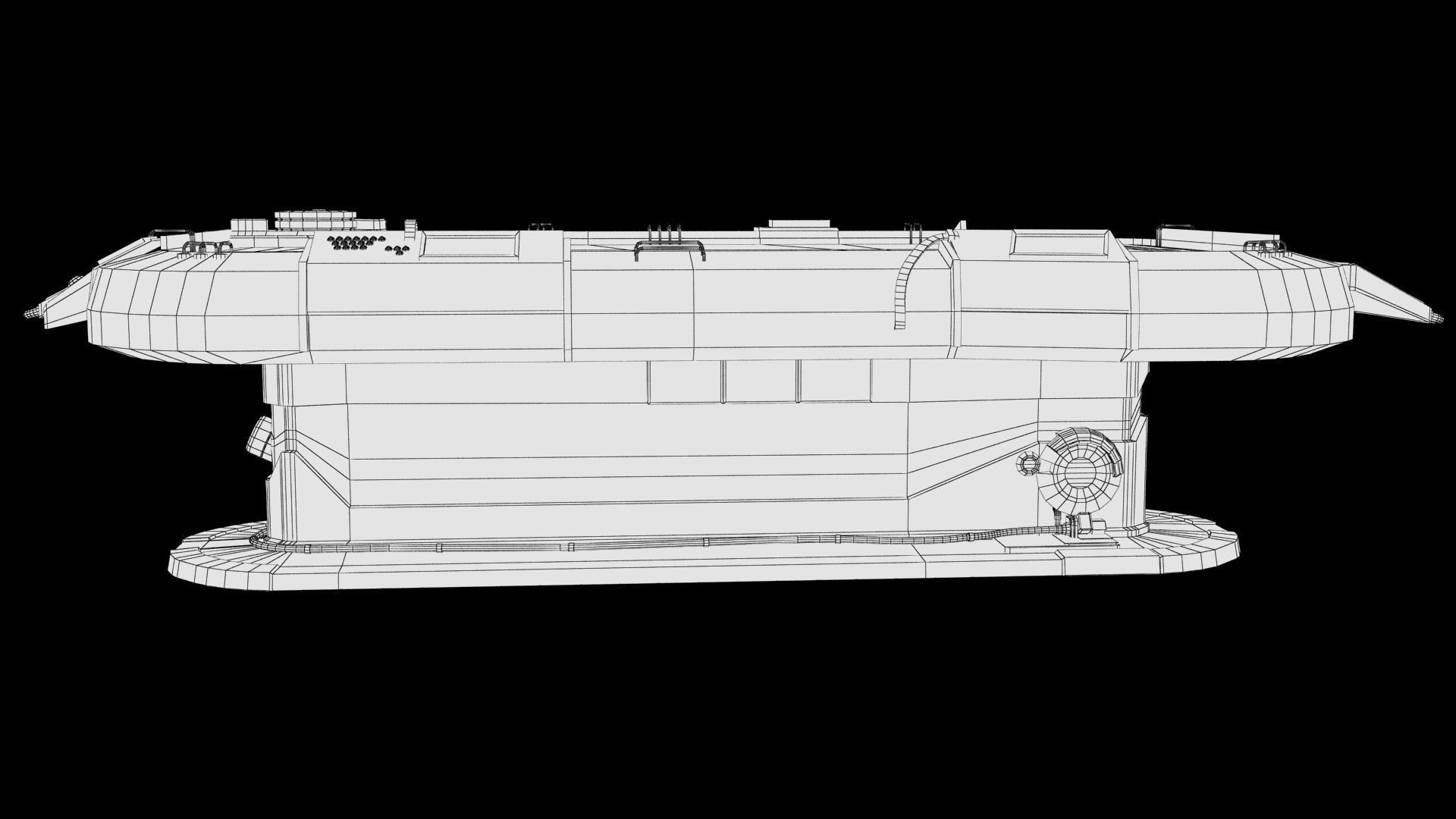 Futuristic Table Low-poly 3D model_22