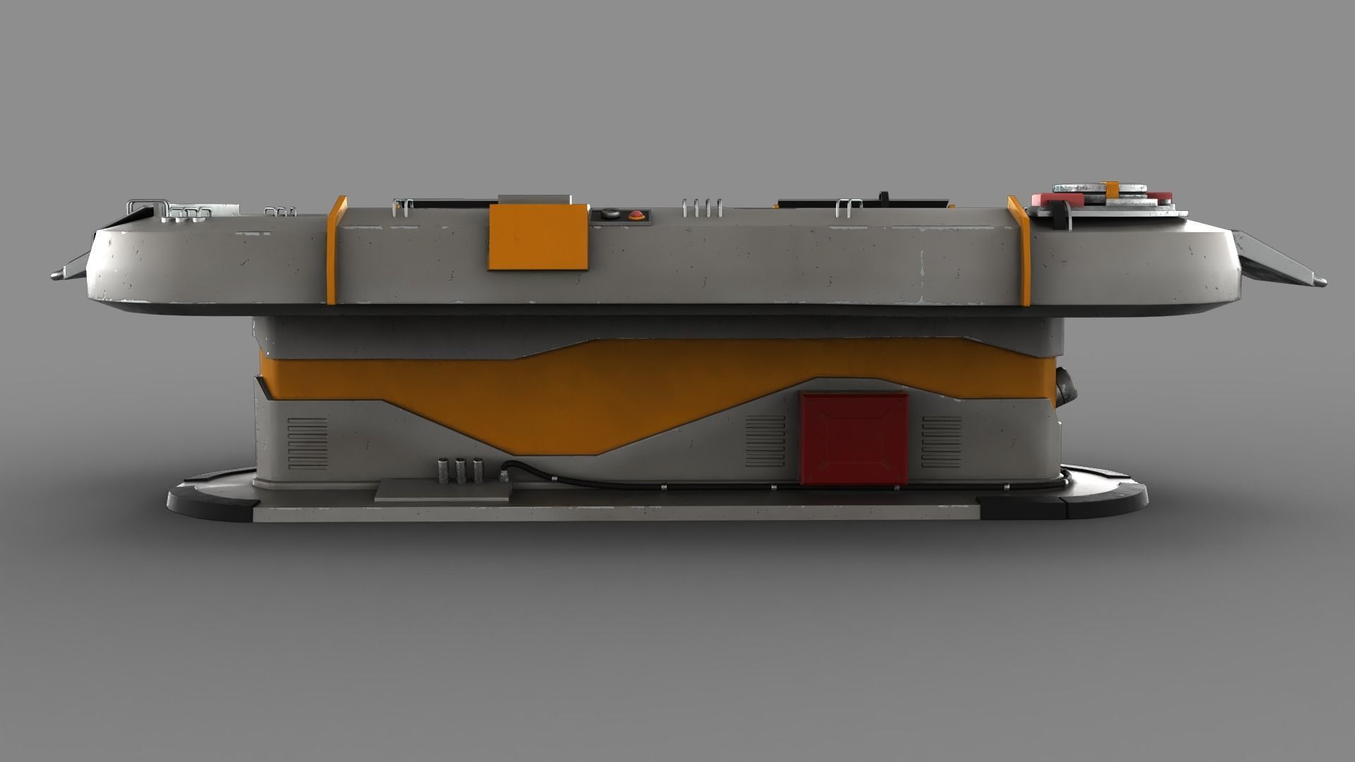 Futuristic Table Low-poly 3D model_7