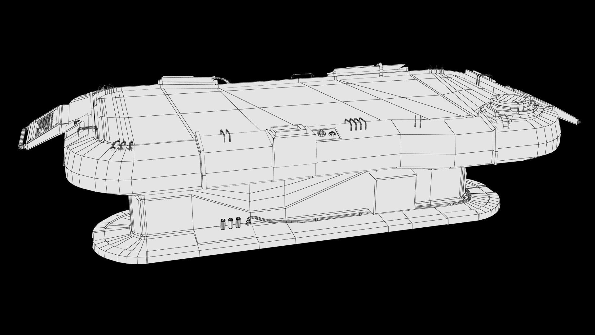 Futuristic Table Low-poly 3D model_18