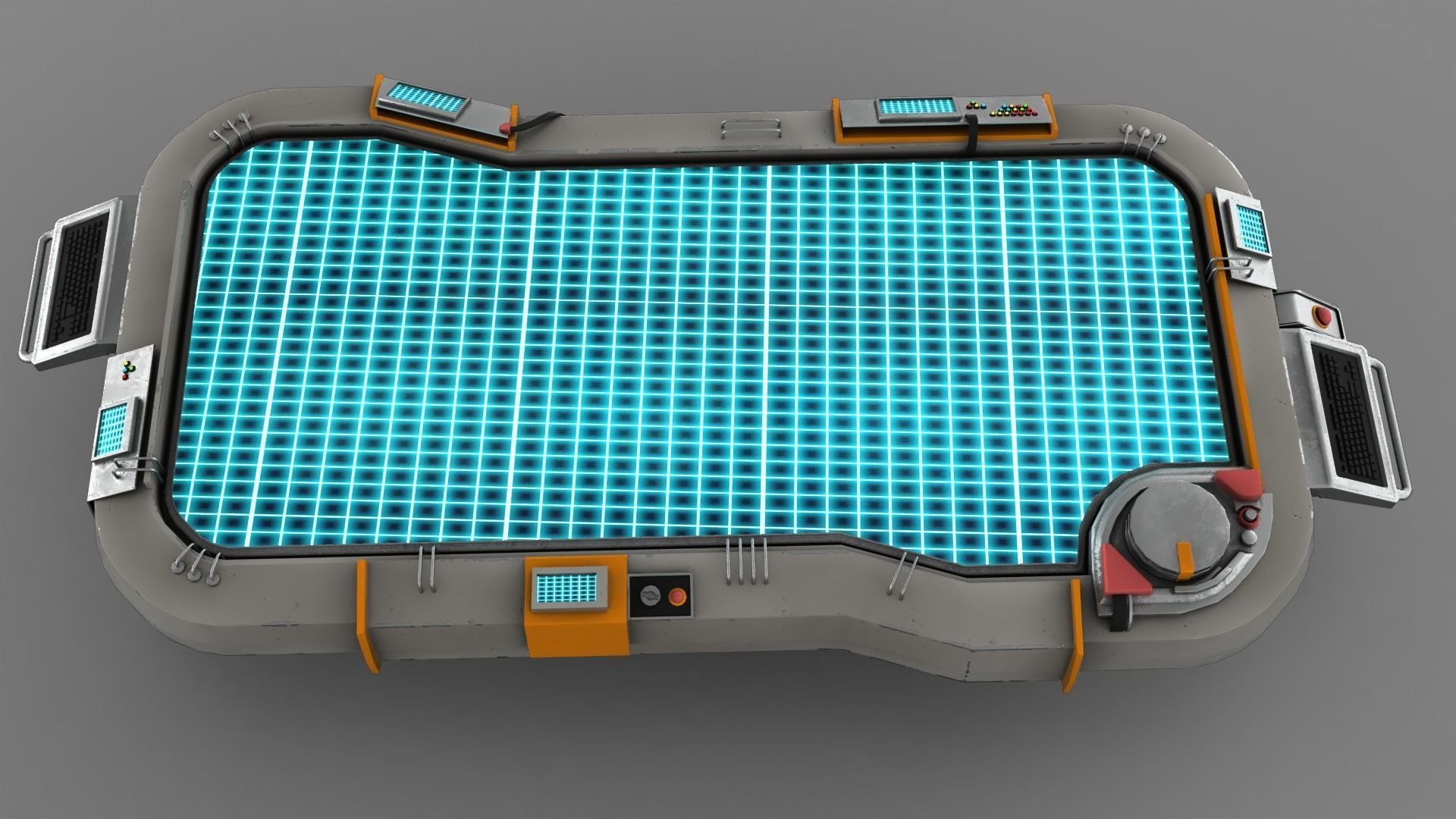 Futuristic Table Low-poly 3D model_11