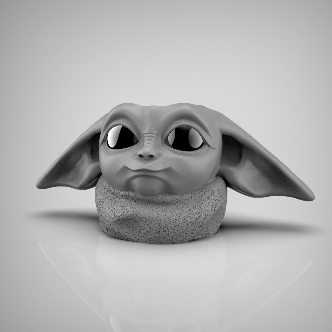 Baby Yoda Planter 3D print model_6