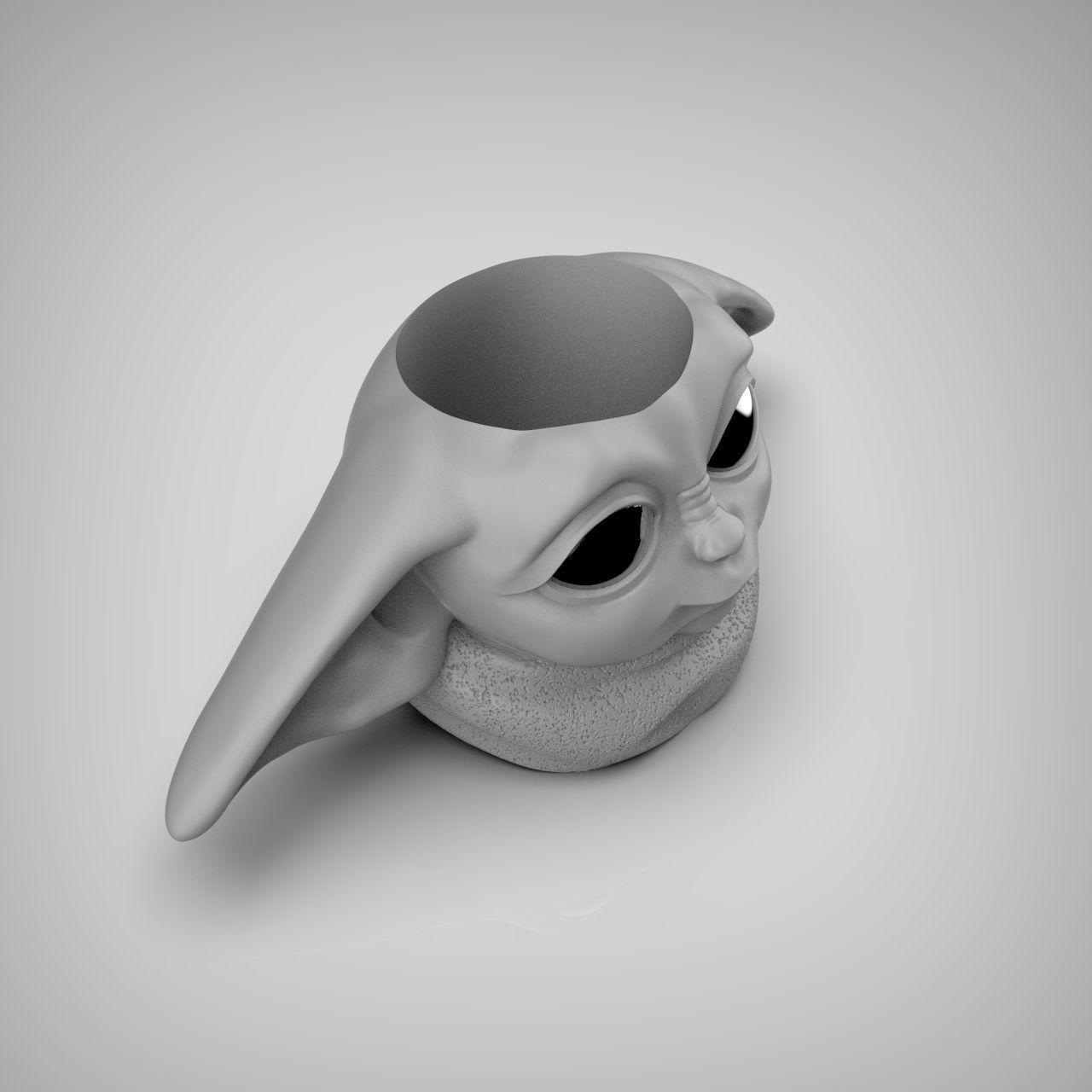 Baby Yoda Planter 3D print model_10