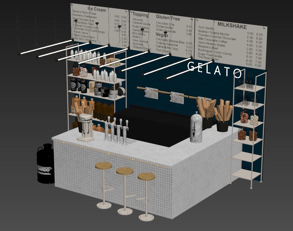 Ice cream bar Gelato 3D model_5