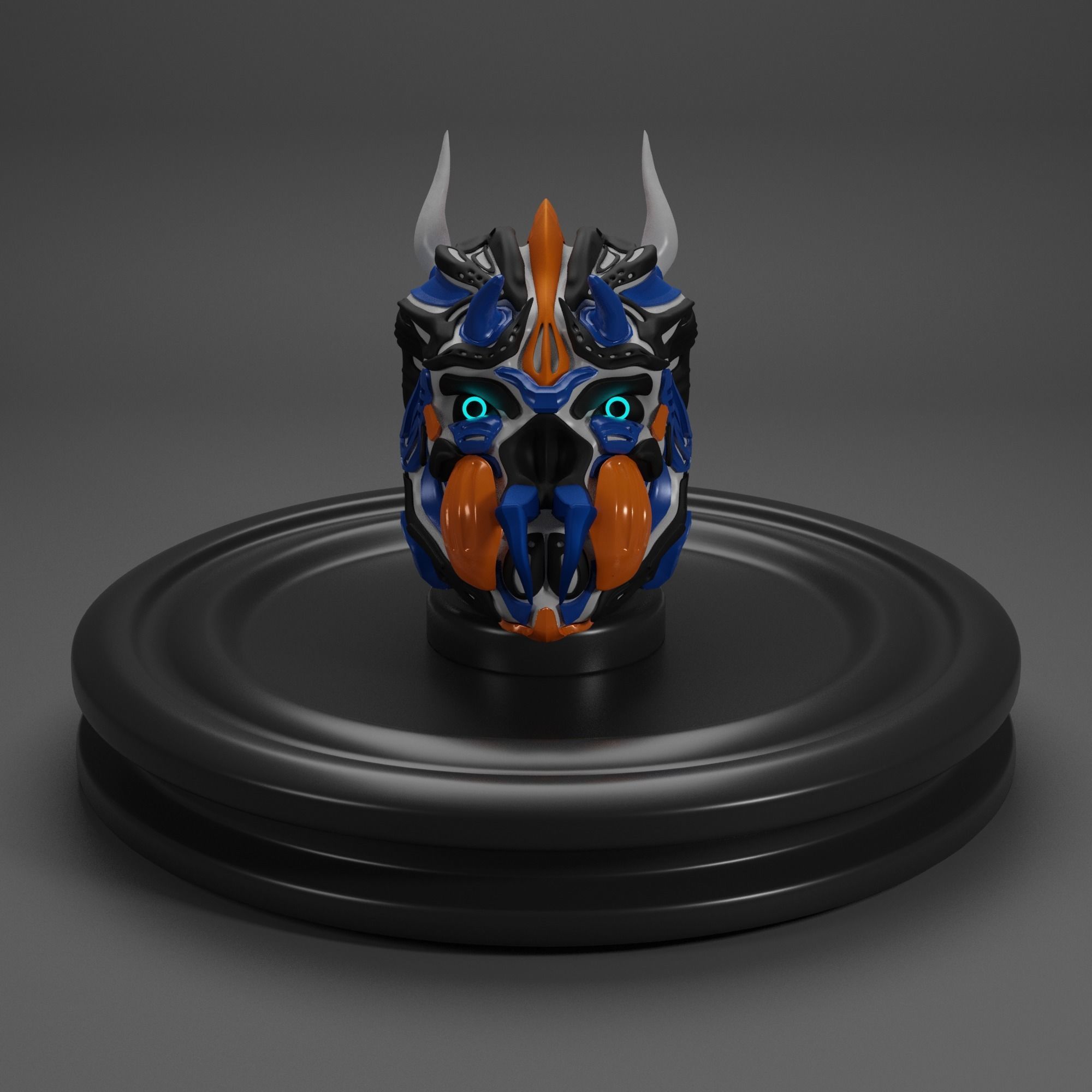 Cyberpunk Skull low-poly PBR Low-poly 3D model