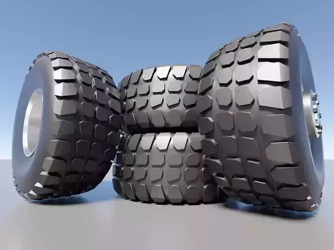 3D model of wheel from off-road truck 3D model