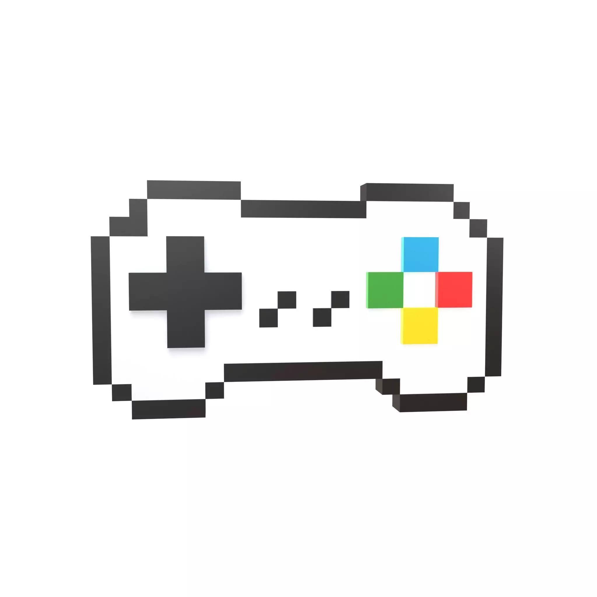 Pixel Game Controller v2 001 Low-poly 3D model_0