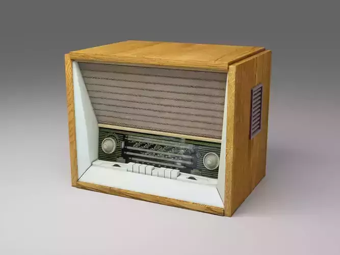 Soviet retro radiola Latvia Low-poly 3D model