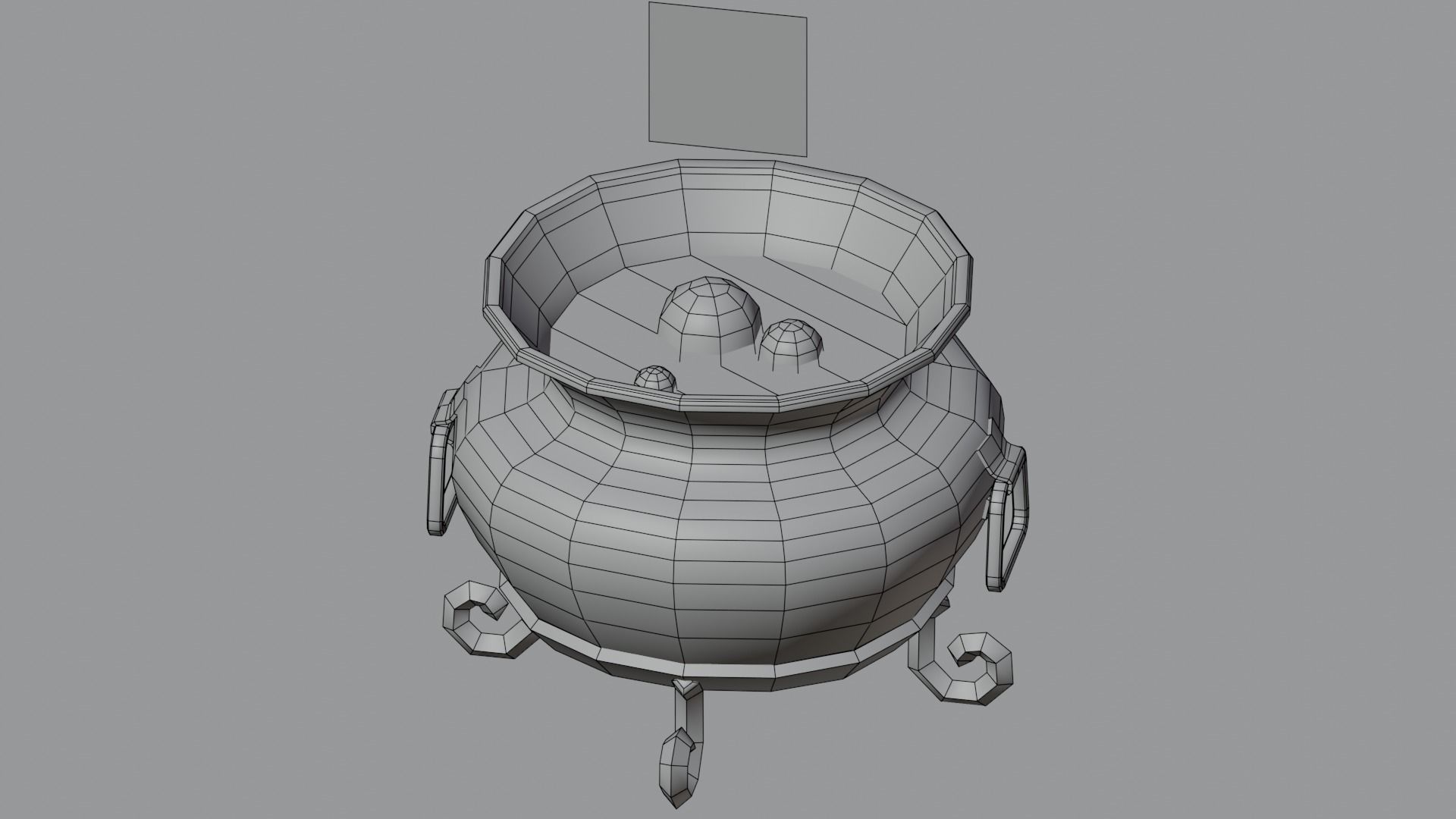 Stylized Witches Cauldron Low-poly 3D model_7