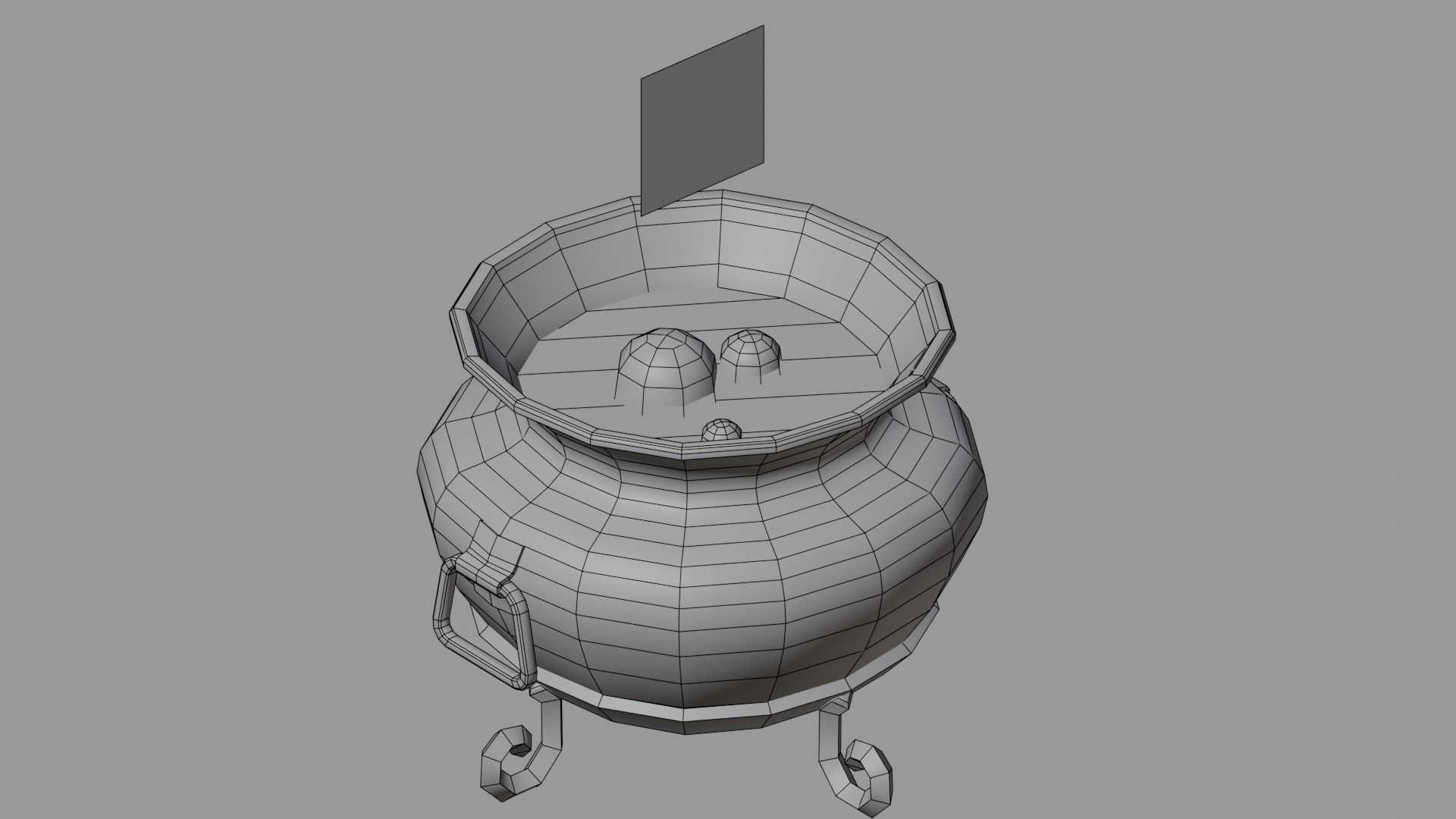 Stylized Witches Cauldron Low-poly 3D model_6