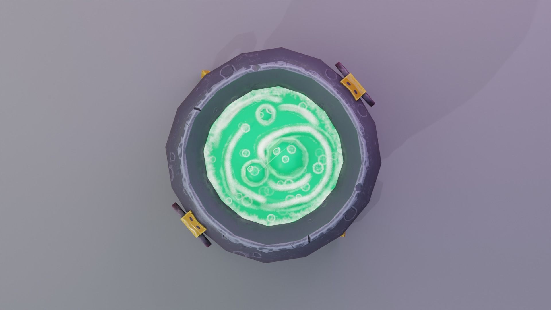 Stylized Witches Cauldron Low-poly 3D model_2
