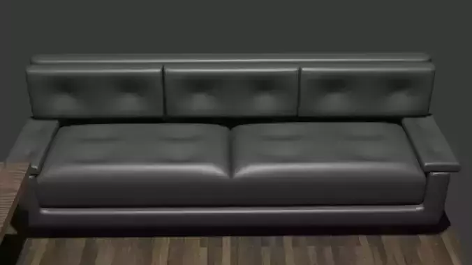 Black leather sofa