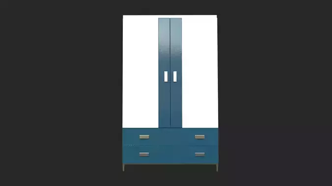Almirah wardrobe with drawers 3D model