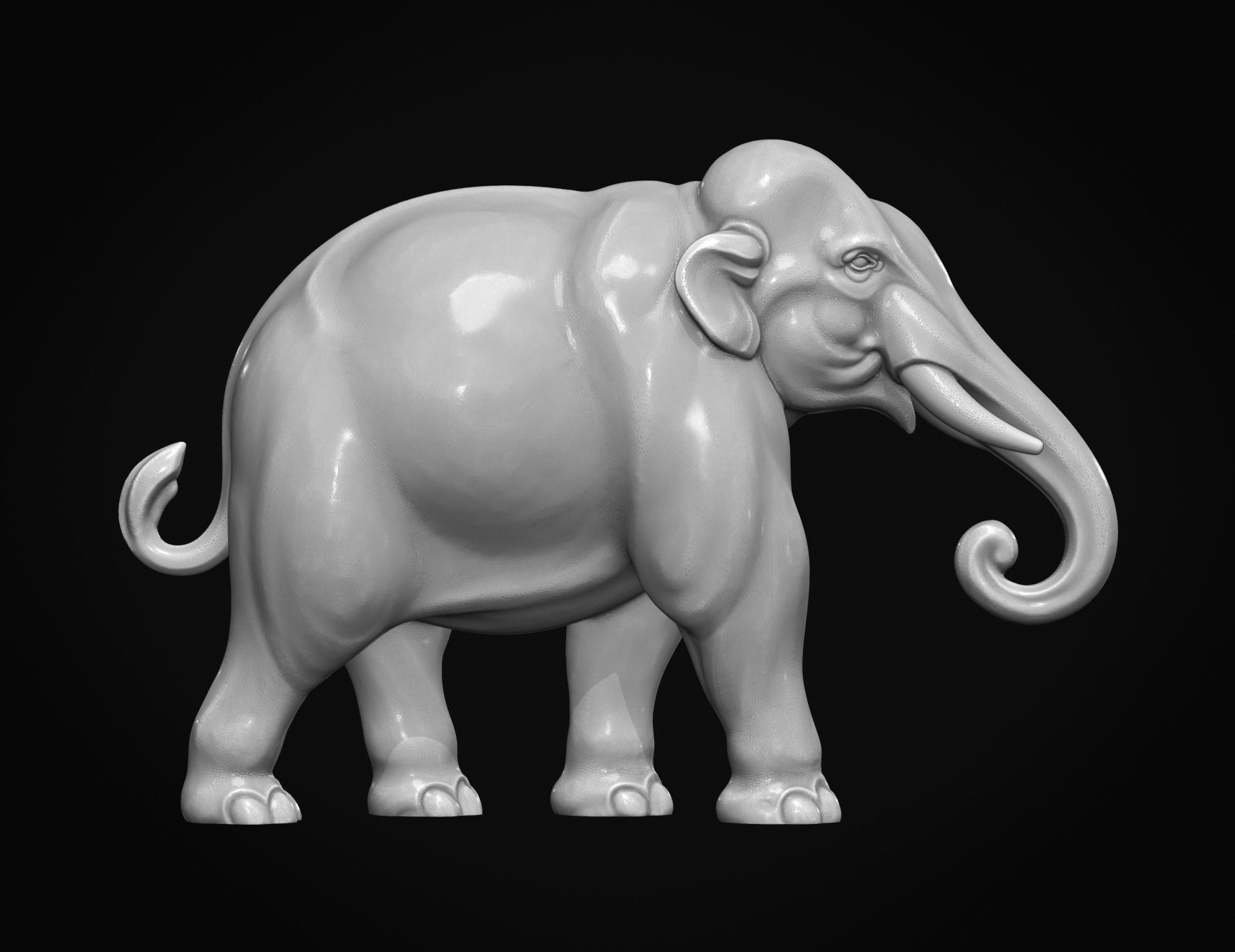 Asian Elephant II 3D print model_10