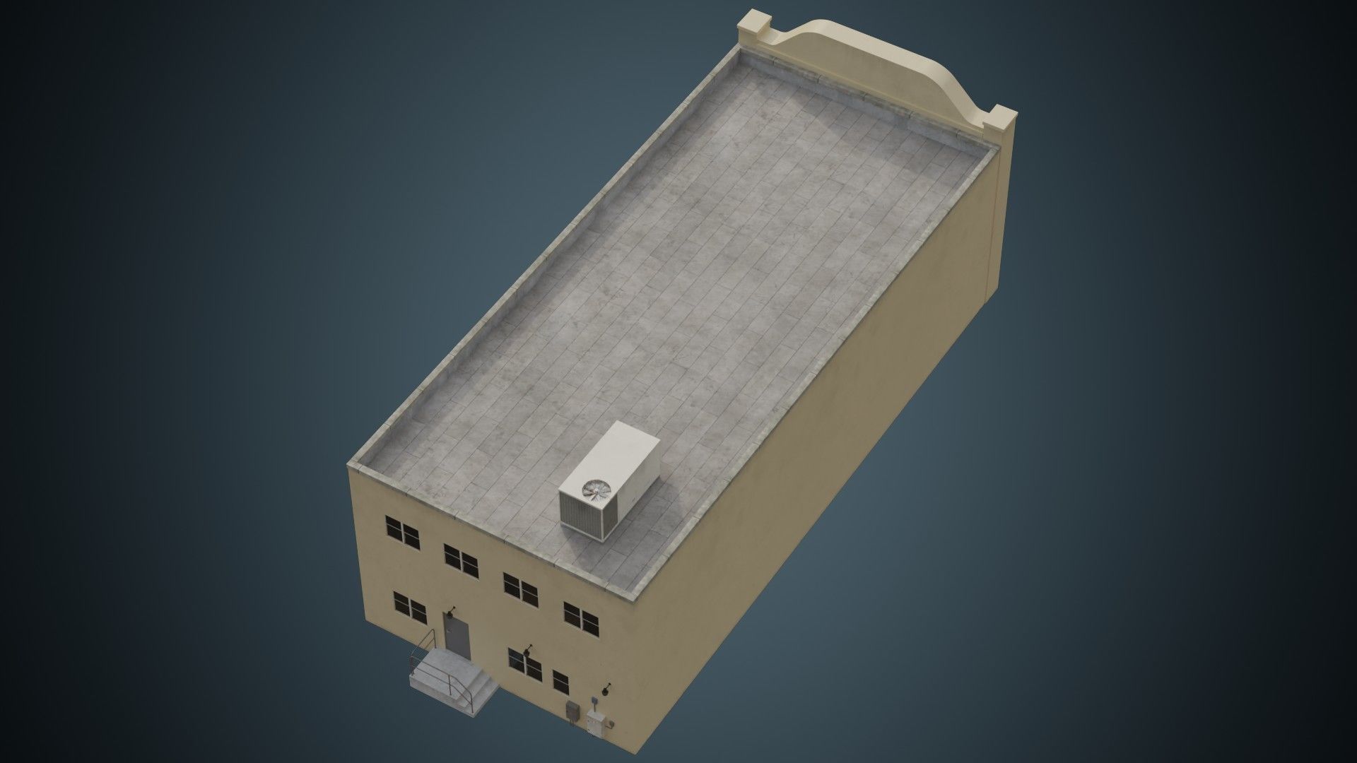 Building 12 Low-poly 3D model_3