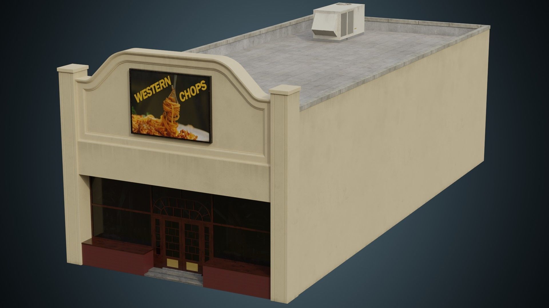 Building 12 Low-poly 3D model_1