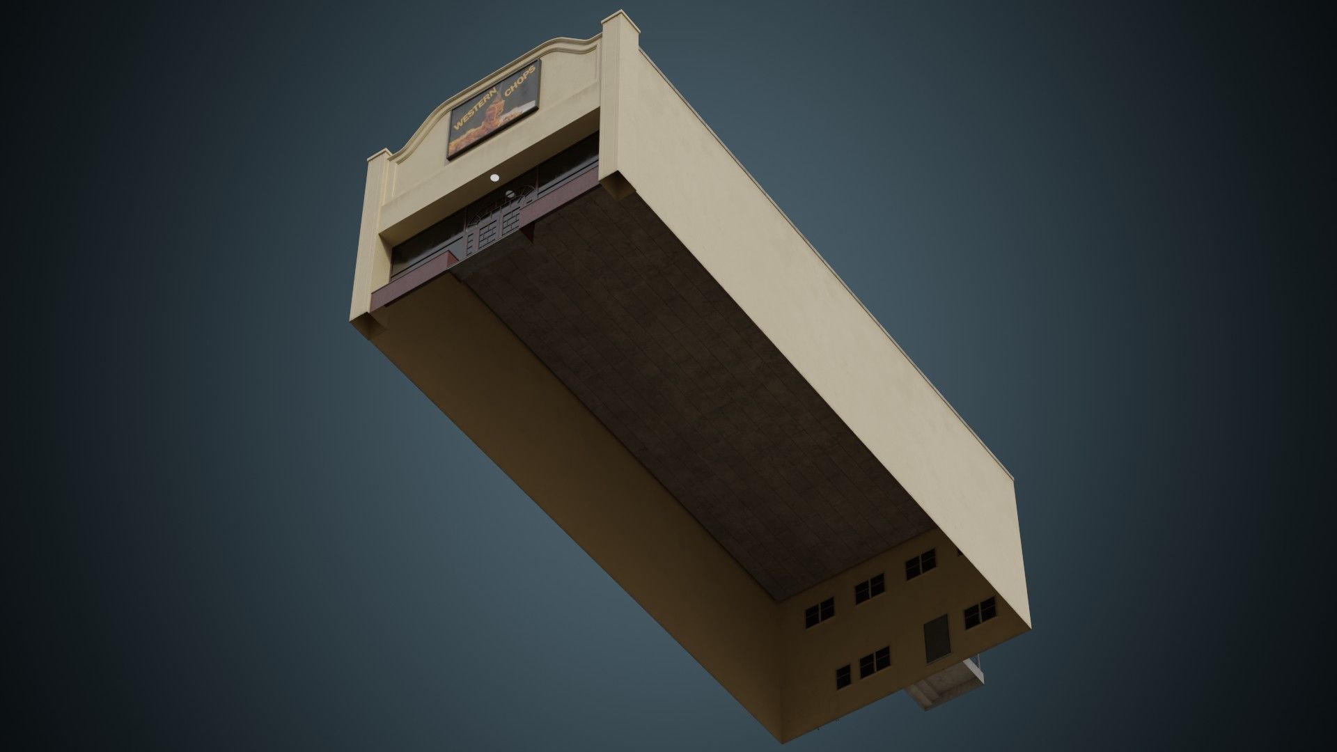 Building 12 Low-poly 3D model_5