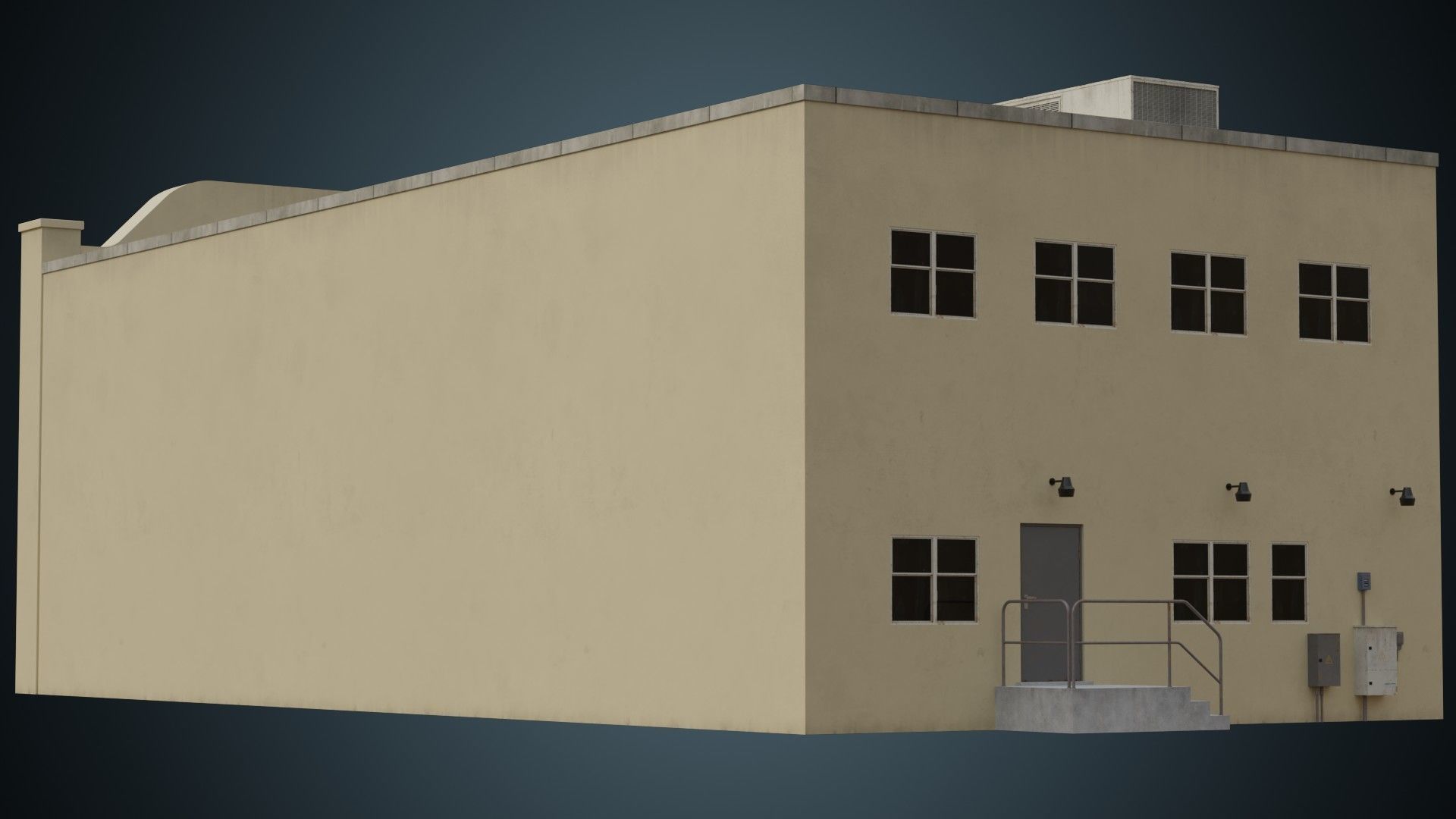 Building 12 Low-poly 3D model_4