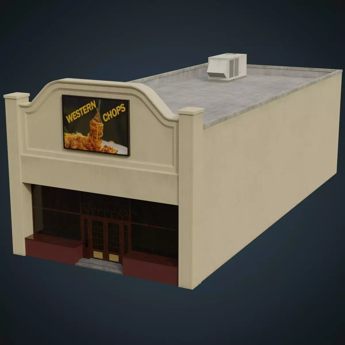 Building 12 Low-poly 3D model_0