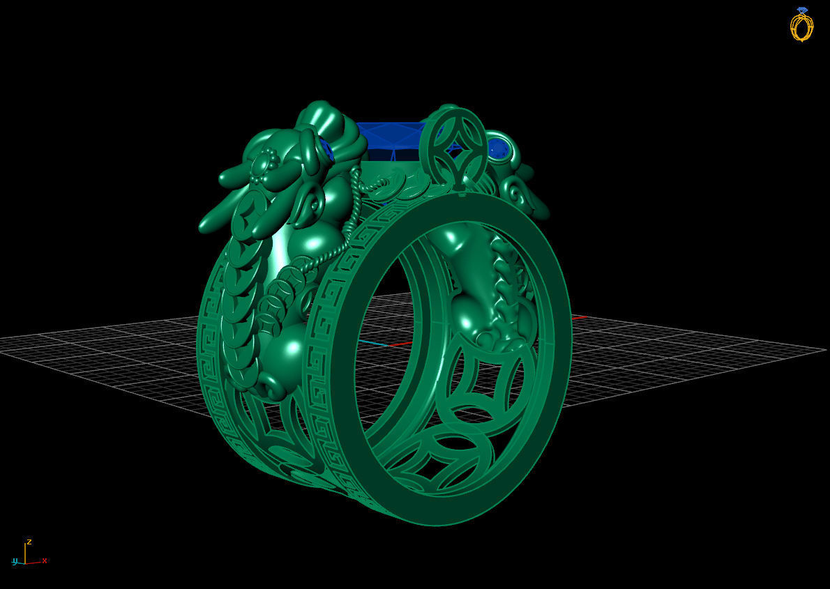Pixiu ring 3D print model_2