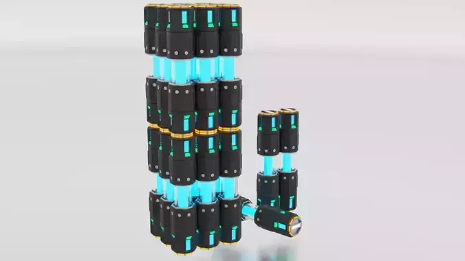 Sci-fi Battery Low-poly 3D model Sci-fi Battery Low-poly 3D model