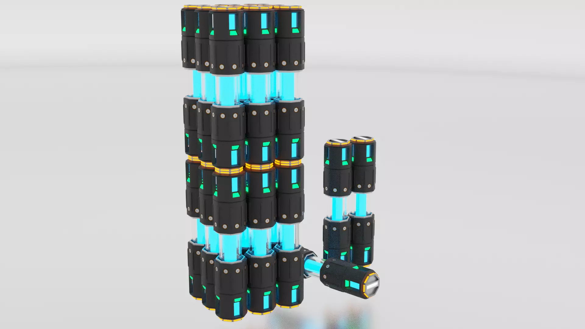 Sci-fi Battery Low-poly 3D model_0