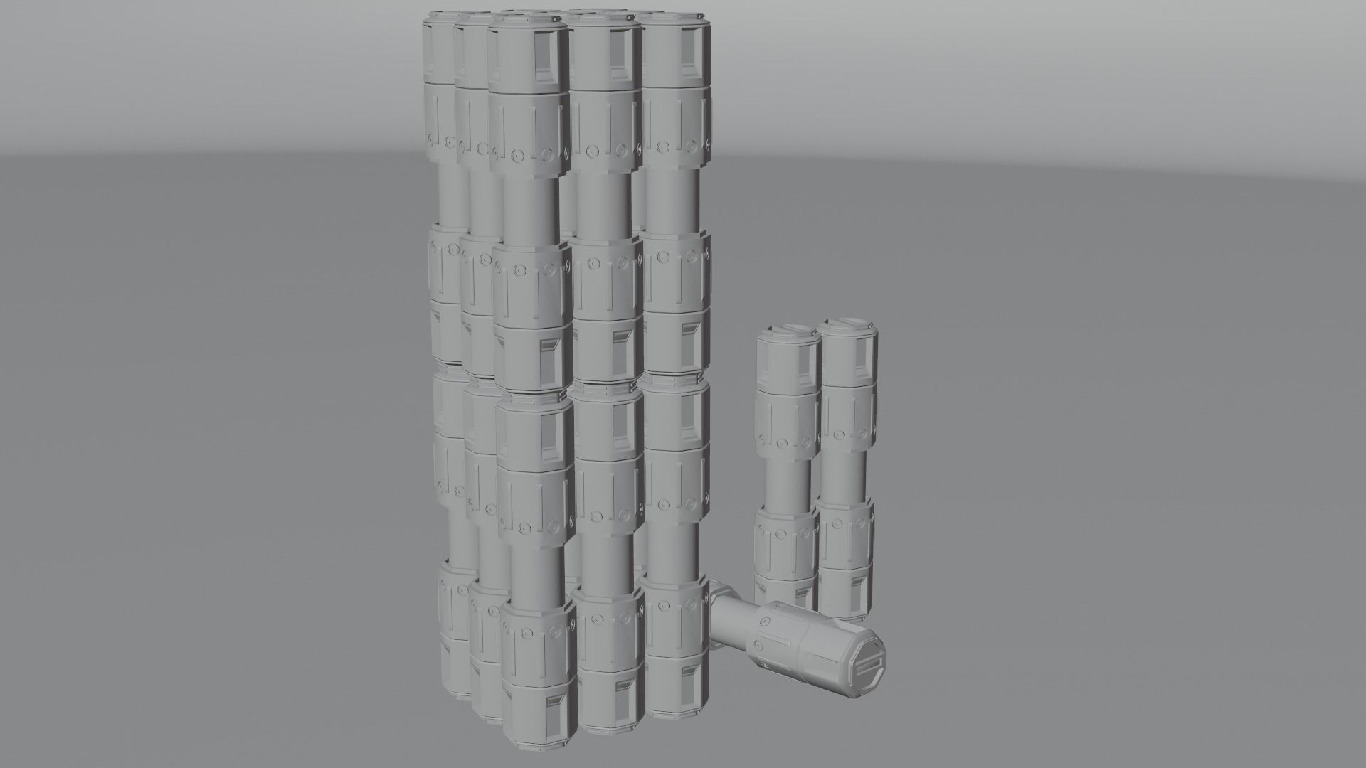 Sci-fi Battery Low-poly 3D model_3