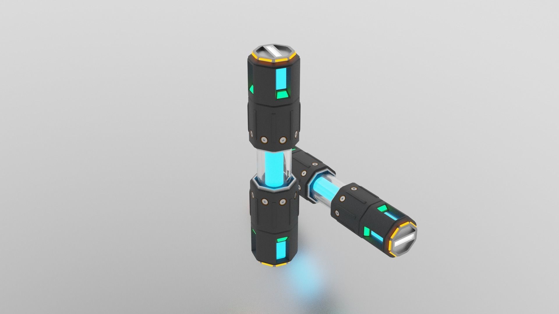 Sci-fi Battery Low-poly 3D model_1
