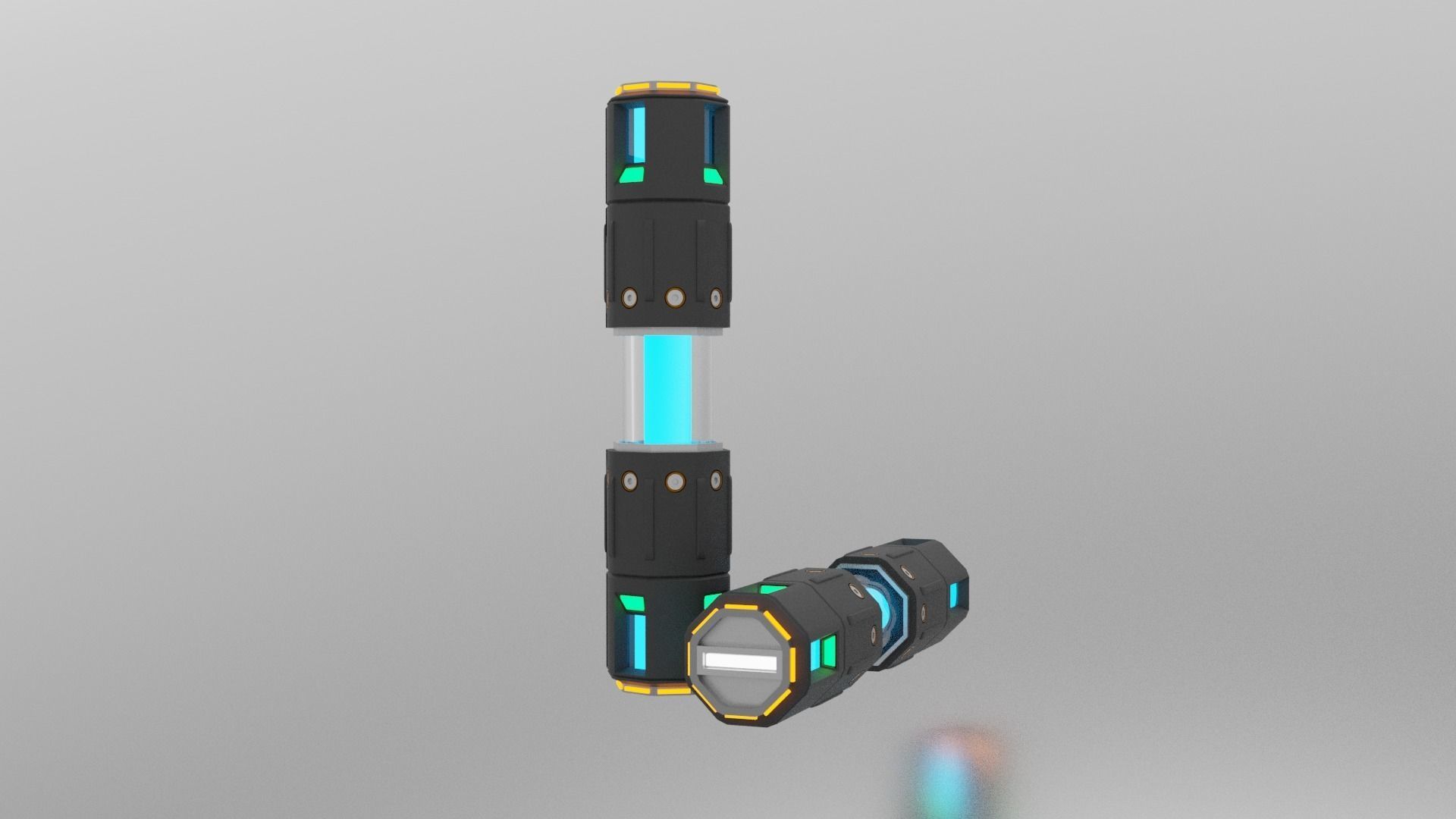 Sci-fi Battery Low-poly 3D model_2
