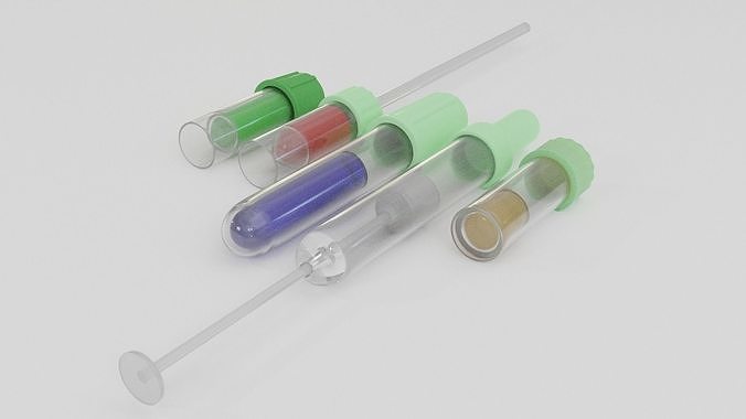 Medical Tubes Vacutainer Modular Set  Low-poly 3D model