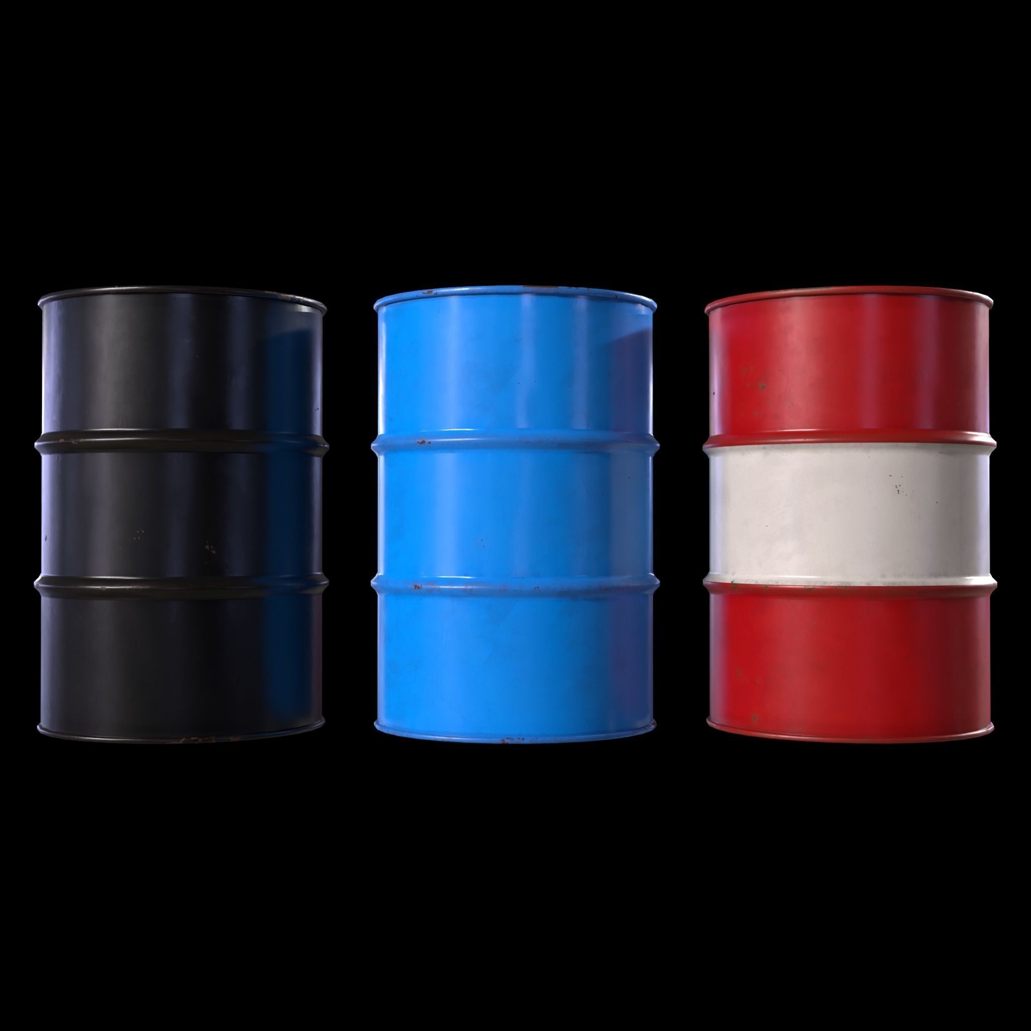 Barrels Low-poly 3D model_2