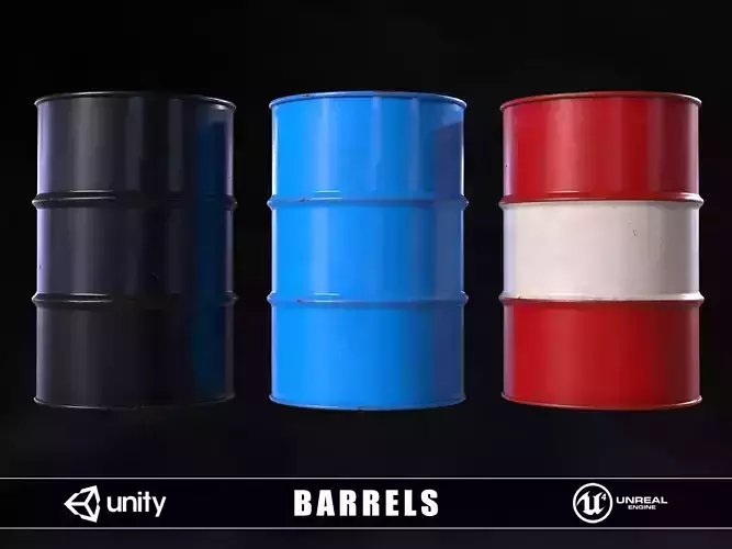 Barrels Low-poly 3D model