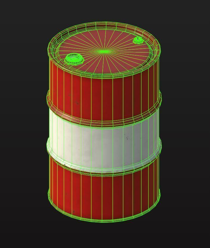 Barrels Low-poly 3D model_8