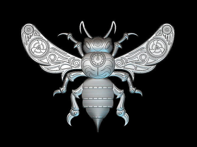 Bee Steampunk 3d model for cnc machines and 3d printers 3D model