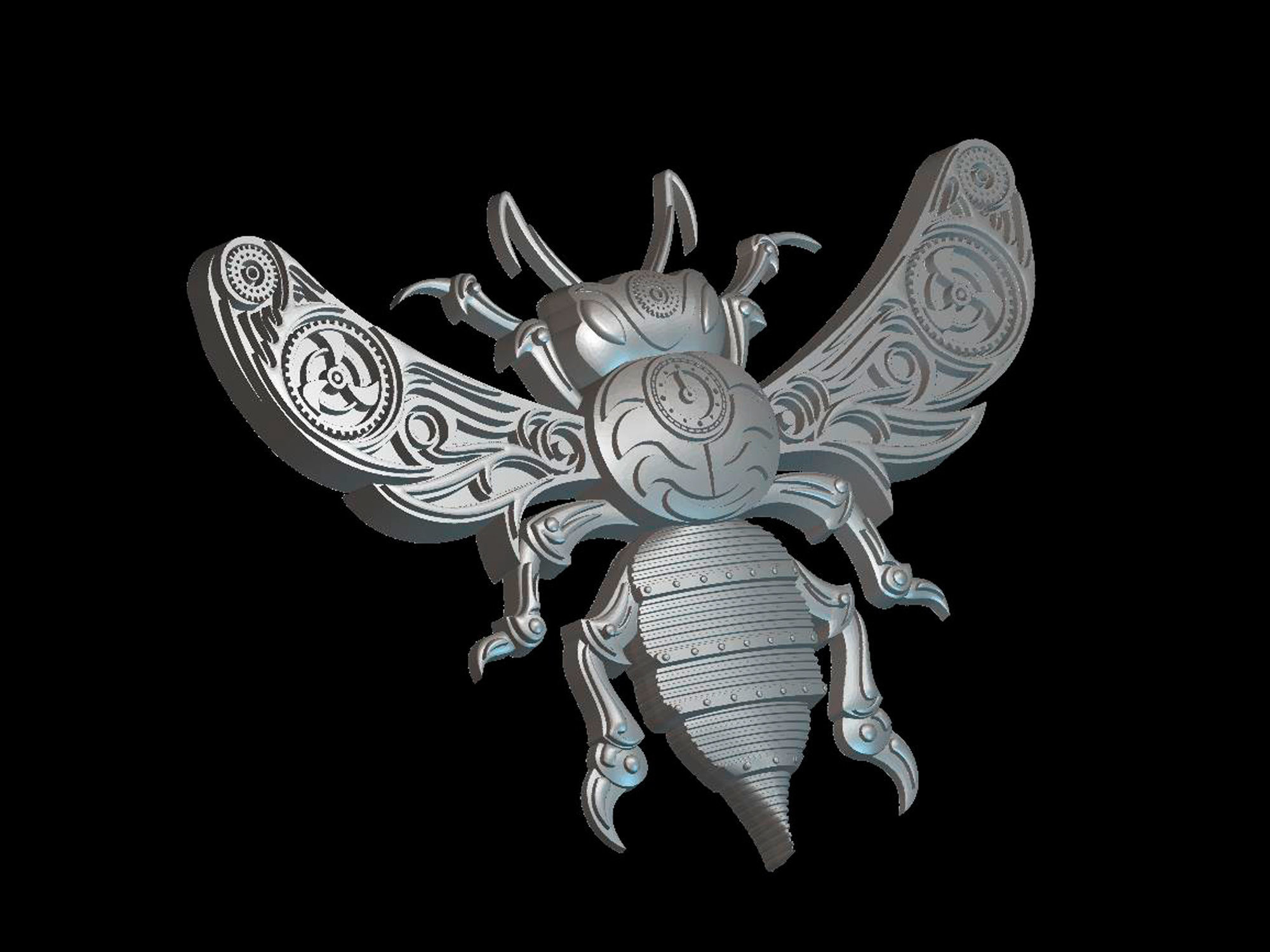 Bee Steampunk 3d model for cnc machines and 3d printers 3D model_2