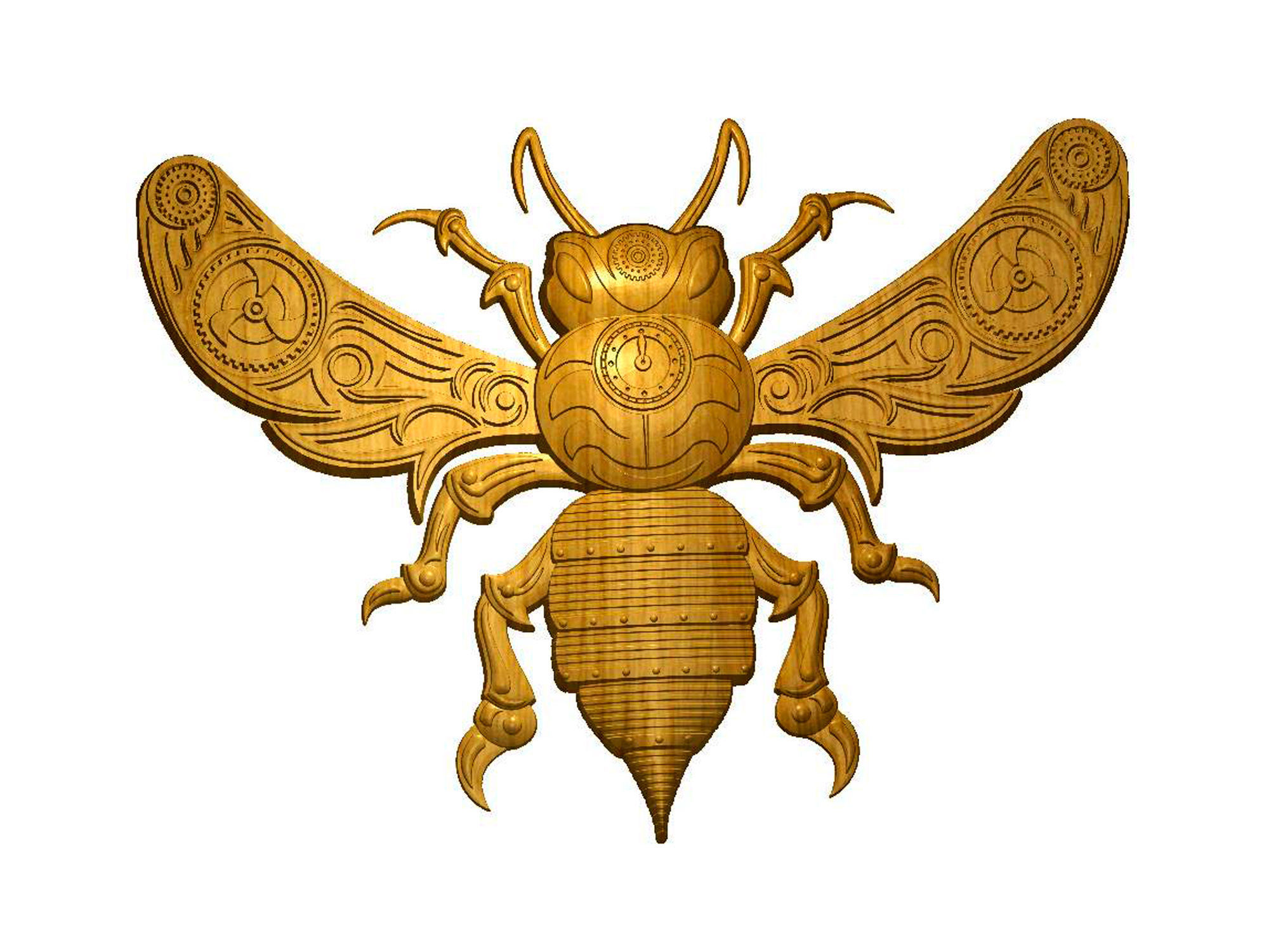 Bee Steampunk 3d model for cnc machines and 3d printers 3D model_8