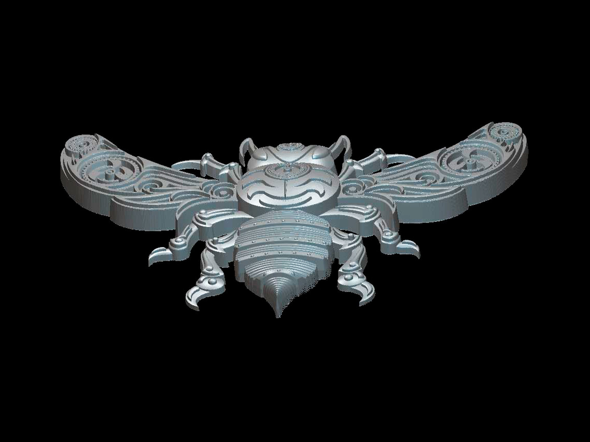 Bee Steampunk 3d model for cnc machines and 3d printers 3D model_4