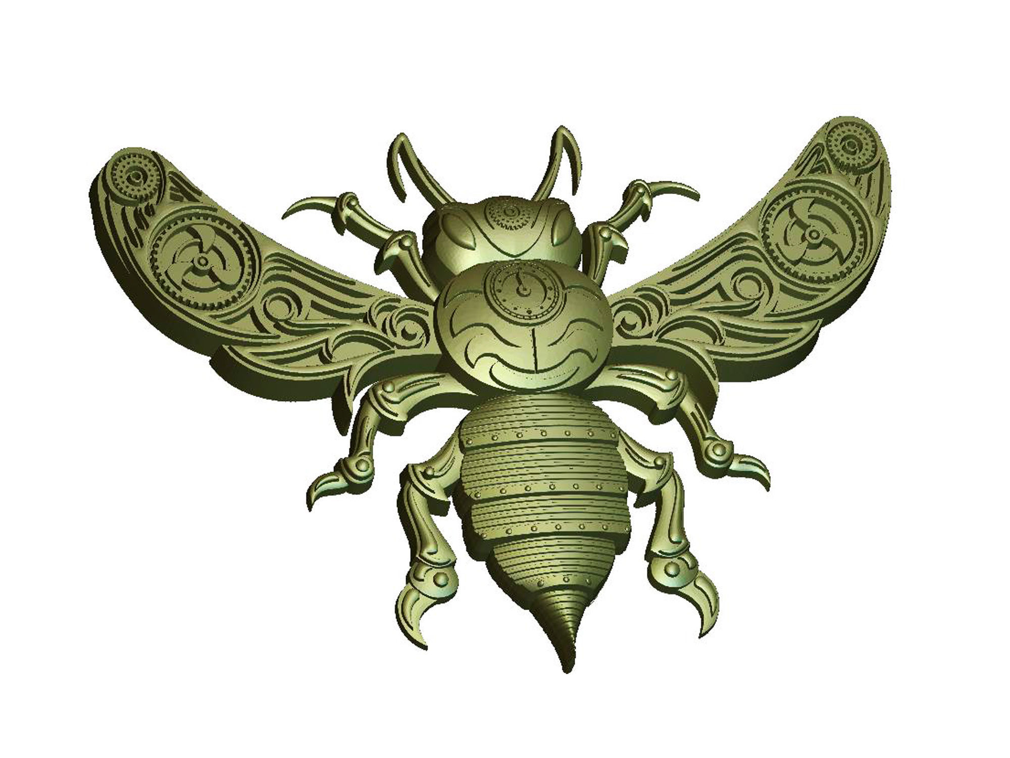 Bee Steampunk 3d model for cnc machines and 3d printers 3D model_7