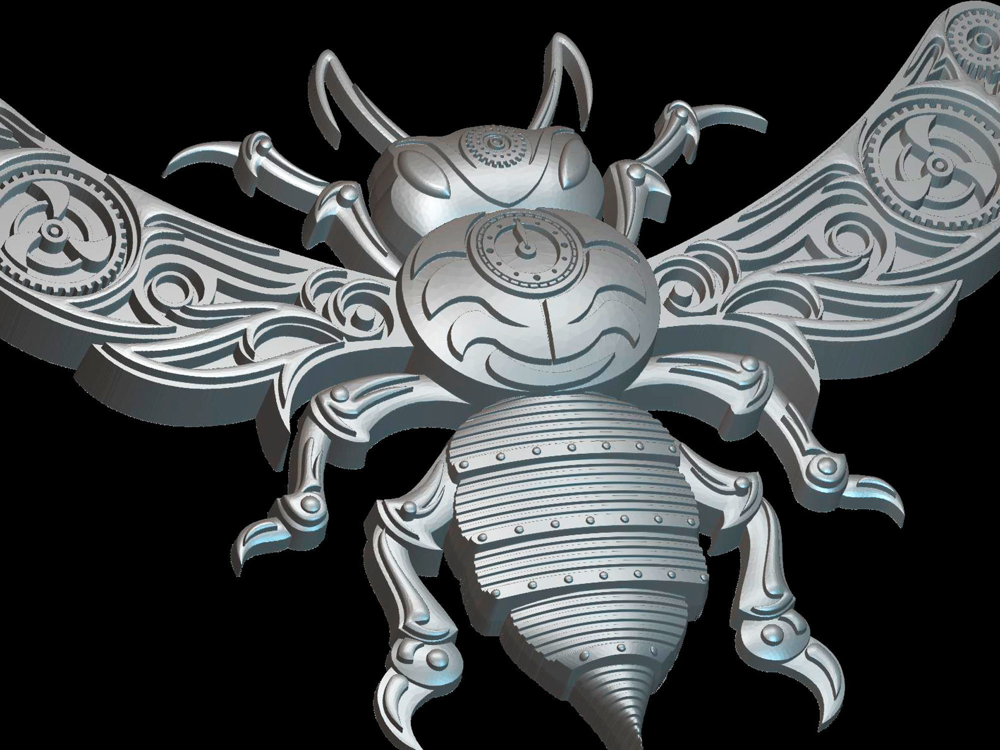 Bee Steampunk 3d model for cnc machines and 3d printers 3D model_1